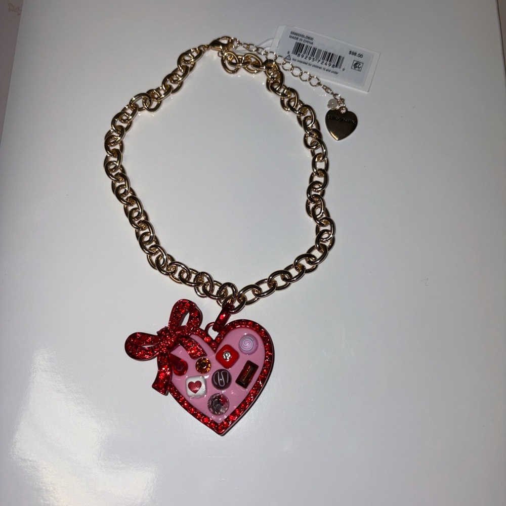 Betsey Johnson Women's Love Spell Heart Chocolate Box Pendant Necklace - Picture 5 of 5